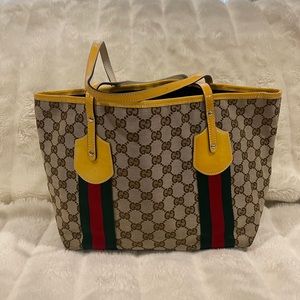 Gucci GG Canvas and Patent Leather Jolicoeur Web Tote